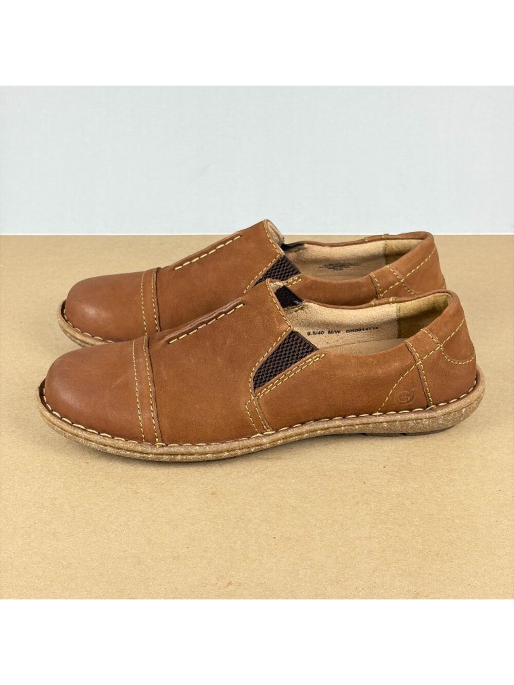 Born Nampa Leather Slip On Shoes Womens 9.5 Brown Casual Comfort